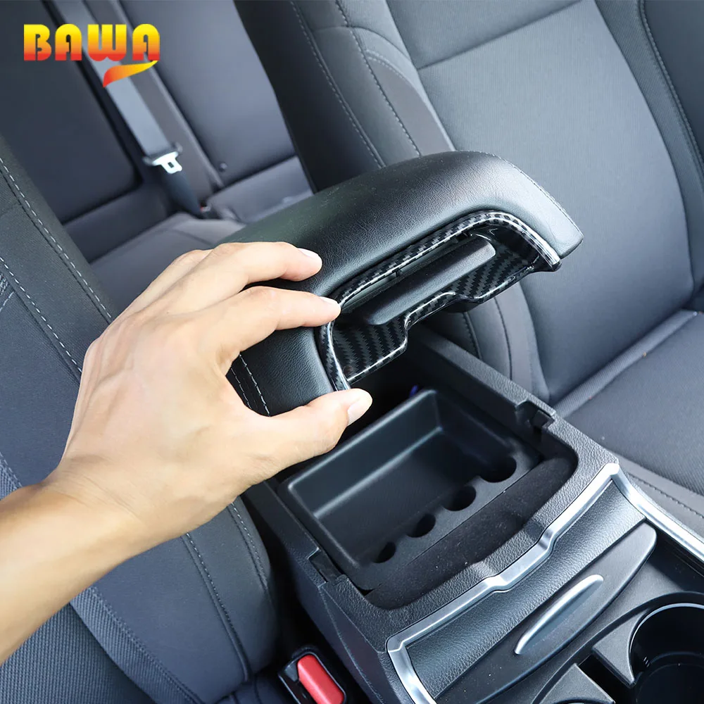 

BAWA Interior Mouldings Center Console Armrest Button Decoration Cover Trim Stickers for Dodge Charger 2011-2019
