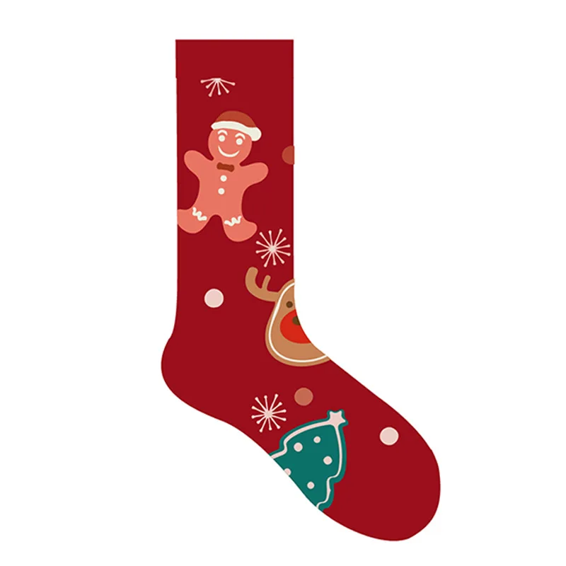 New Year Funny Woman Christmas Socks Funny Xmas Santa Claus Tree Snowflake Elk Snow Cotton Tube Crew Happy Sock Men