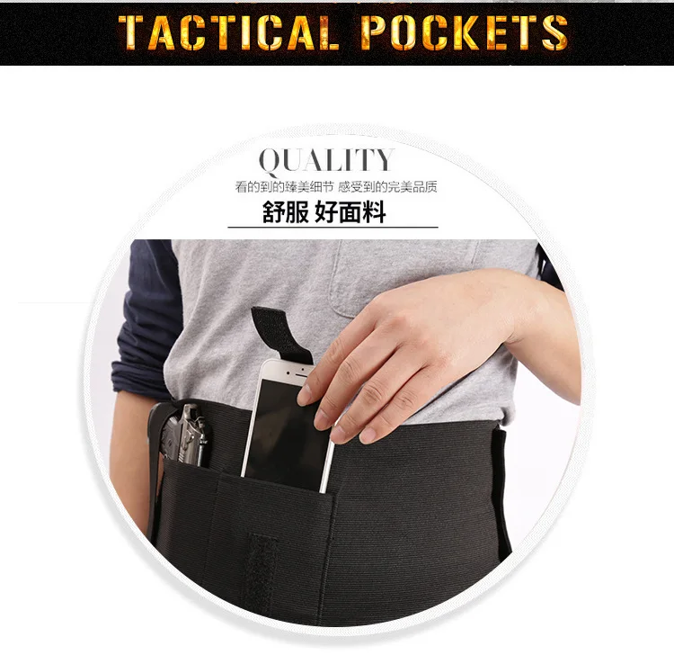Кобура для пистолета, чехол Glock, тактический пояс для живота, полицейский боевой пояс, поддержка для охоты на открытом воздухе, невидимый эластичный пояс
