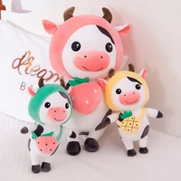 2020 fruit cow plush toy cute stuffed animal cattle doll kids children gifts