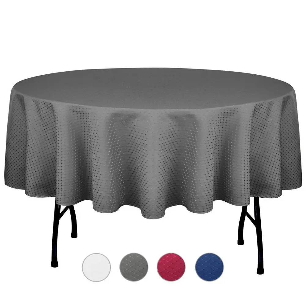 Eforcurtain Jacquard Round Table Cloth 70 Inch for Holiday Parties Durable Waterproof Fabric Cover Waffle Weave | Дом и сад