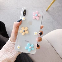 fashion colorful 3d flowers phone case for iphone 11 pro xs max xr x silicone tpu case for iphone 7 6 6s 8 plus cover coque gift