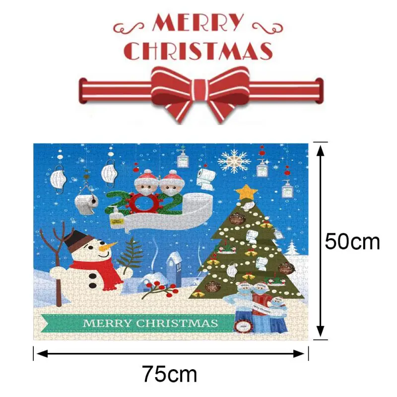 

Mini Jigsaw Puzzles 1000 Pieces Wooden Assembling Picture Merry Chirstmas Santa Claus Toys For Adults Children Kids Home Decor