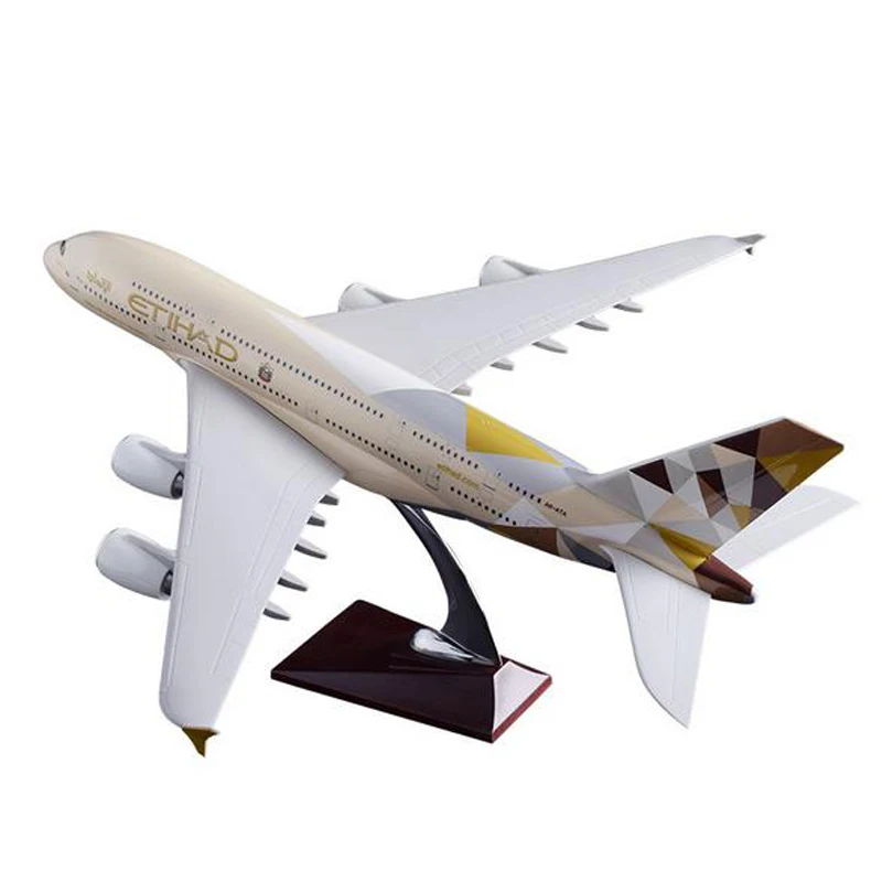 Модель самолета 1/160 года модель Аэробус ETIHAD Airline A380 длина 45 5 см Вт светильник с