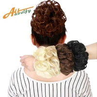 allaosify natural fake hair bun curly clip in hair extensions short curly tail chignons hair heat resistant synthetic hair rope