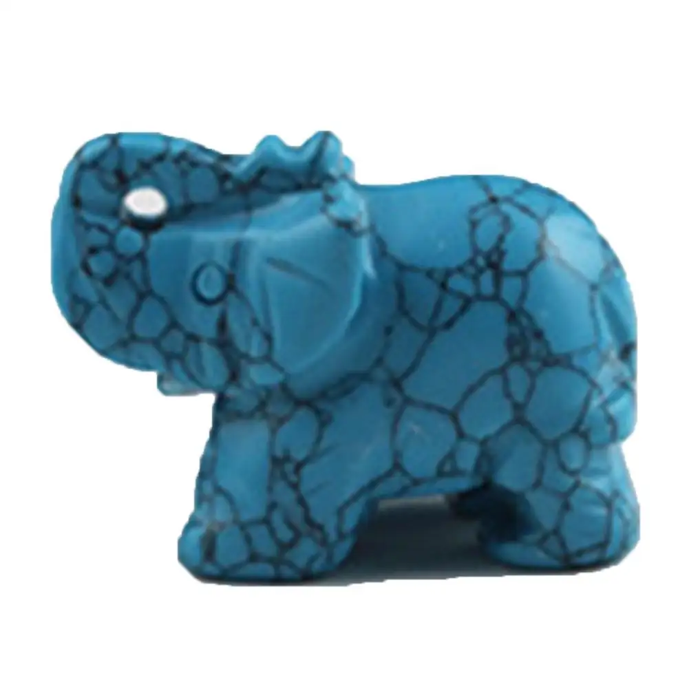 Статуя слона резной натуральный хрустальный камень полированный кварц