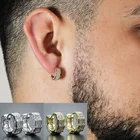 Модные серьги Huitan в стиле хип хоп роскошные аксессуары CZ повседневная одежда универсальное ювелирное изделие круглые серьги для мужчин рок Прямая поставка