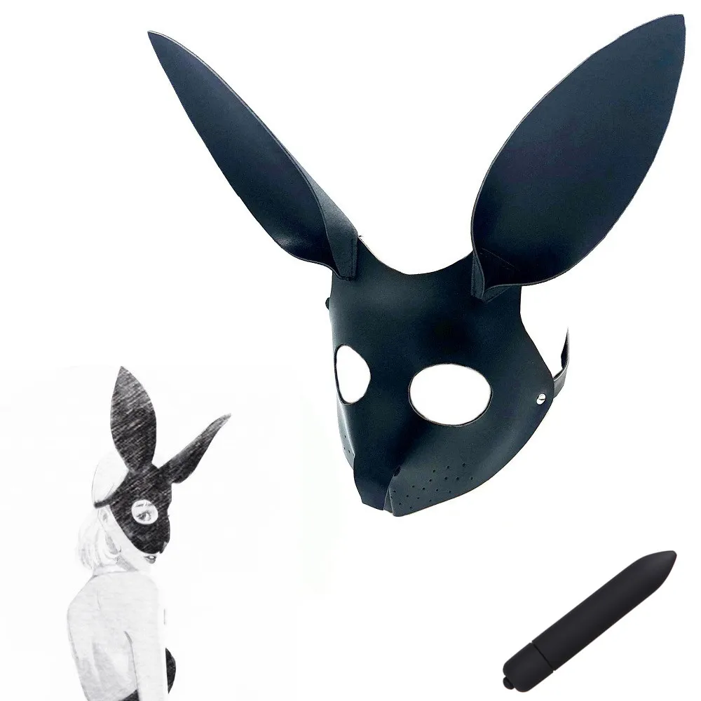 Новый головной убор с кроликом маска для глаз оральный кляп кожаный бандаж