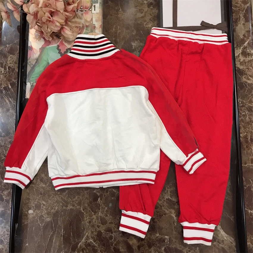 

2021 Kids Girls Fashion 2 PCS Sets Stripe Long Sleeve Trucksuit Children's Clothes