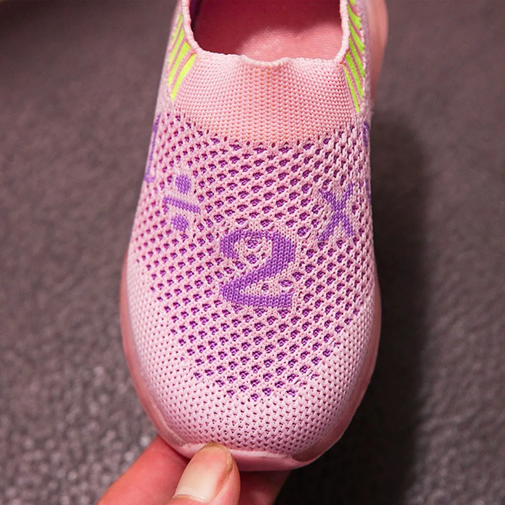 Розовые детские кроссовки для маленьких девочек и мальчиков сетчатые