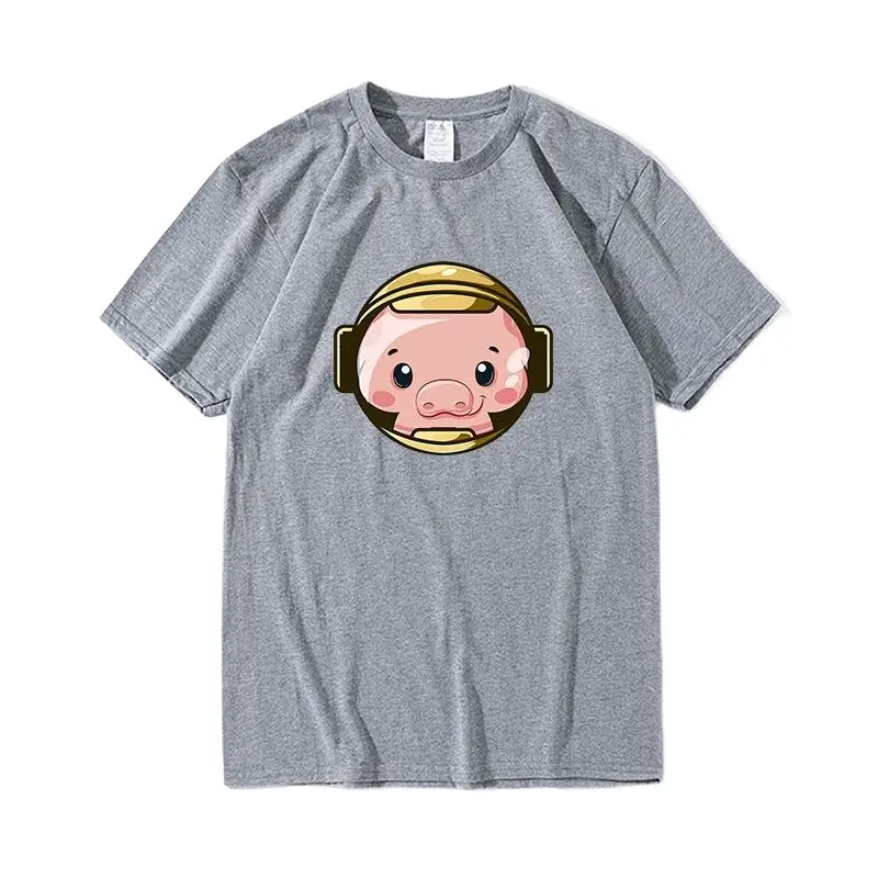 

100 Cotton T Shirt Men Oversized Streetwear Harajuku Astronaut Pig 2021