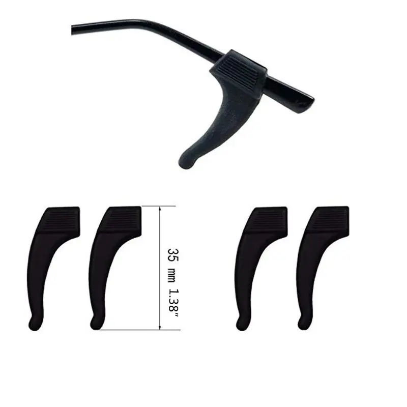 

16 Pairs Silicone Anti-slip Round Eyeglass Retainers Nose Pads Ear Hooks Glasses H9ED