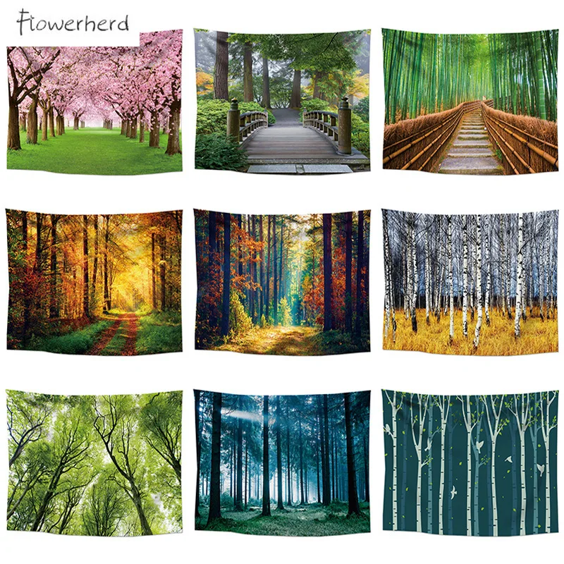 

Green Forest Starry Sky Woods Tapestry Wall Hanging Multifunctional Decoration Home Painting Landscape Photography Background