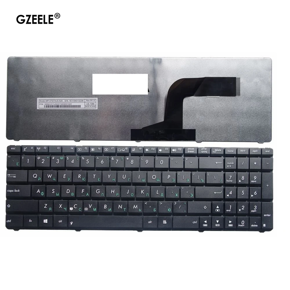 GZEELE для ASUS N70SV N71V X54 X54Hr X54Hy X54L X54C X54X N61V N61D N61DA N61W N61J N61Jv RU русской клавиатуры ноутбука черный - Цвет: Белый