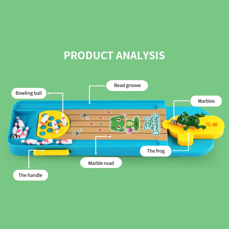 Детский пазл интерактивный боулинг Спорт игрушки рисунком лягушек для Боулинг