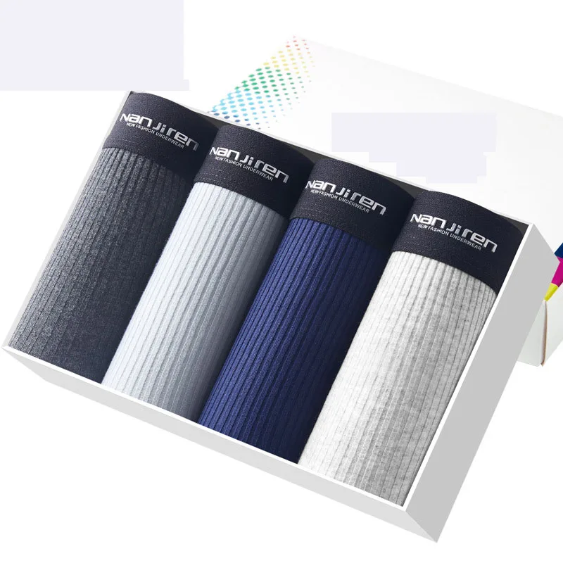 4pcs / Mens Underwear Shorts Boxer Shorts Mens Sexy Underwear High Quaity Men's Underwear Pure Cotton Breathabe Boxer Shorts