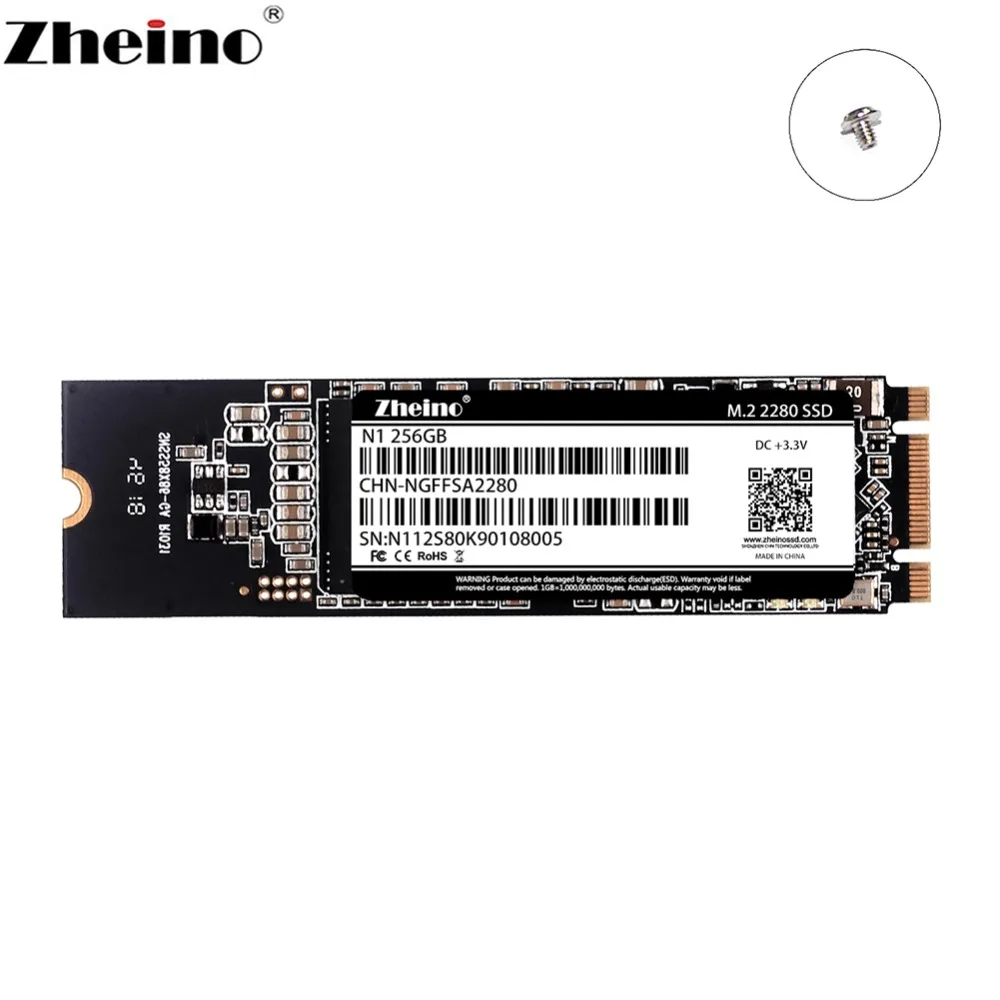 Zheino M.2 SSD 256GB 2280 SATA NGFF Внутренний твердотельный диск для ноутбука
