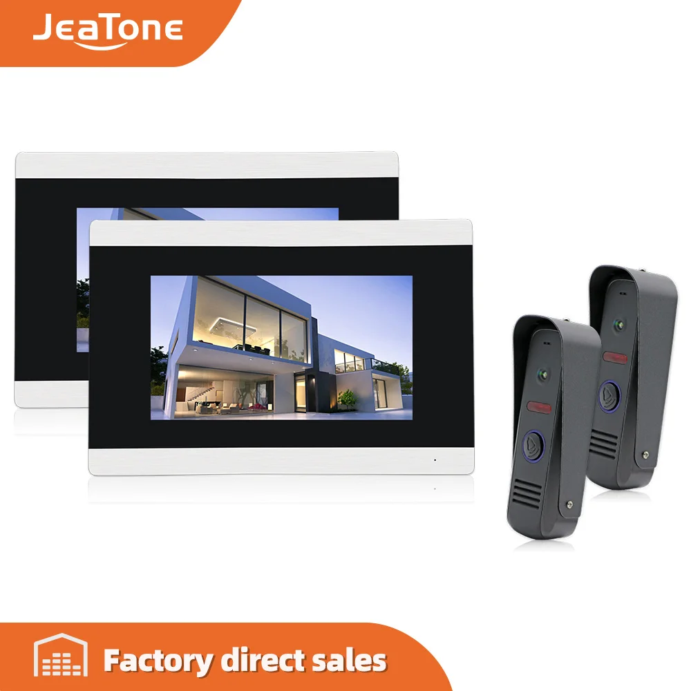 Видеодомофон Jeatone 2-2 7 '' домофон HD 1200TVL наружная камера дверной звонок функция