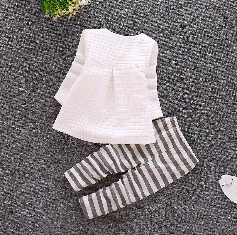 Демисезонная детская модная одежда полосатая куртка для маленьких девочек штаны