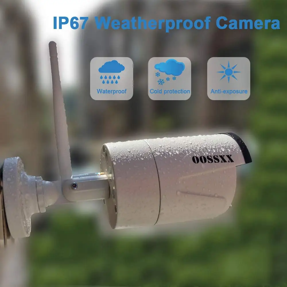 Беспроводная камера видеонаблюдения OOSSXX 8 каналов NVR комплект камер 2 шт. 960P 1 3 МП