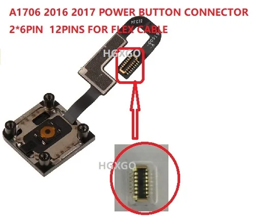 10 шт./лот кнопка питания гибкий кабель Разъем для macbook pro 13 &quotA1706 2016 2017 Сенсорная