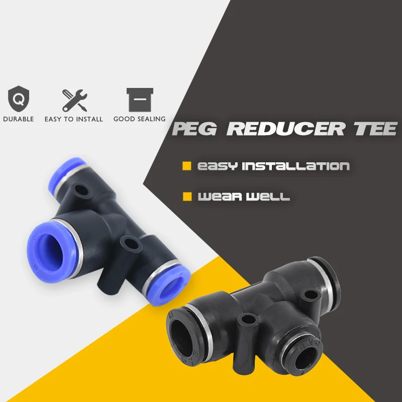 1pc Pneumatic PEG series Fitting T Type One Touch Push In Quick Fittings | Обустройство дома