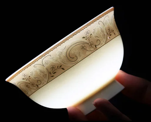 2021 модная посуда домашняя Европейская из костяного фарфора набор посуды с комбинированным золотым краем