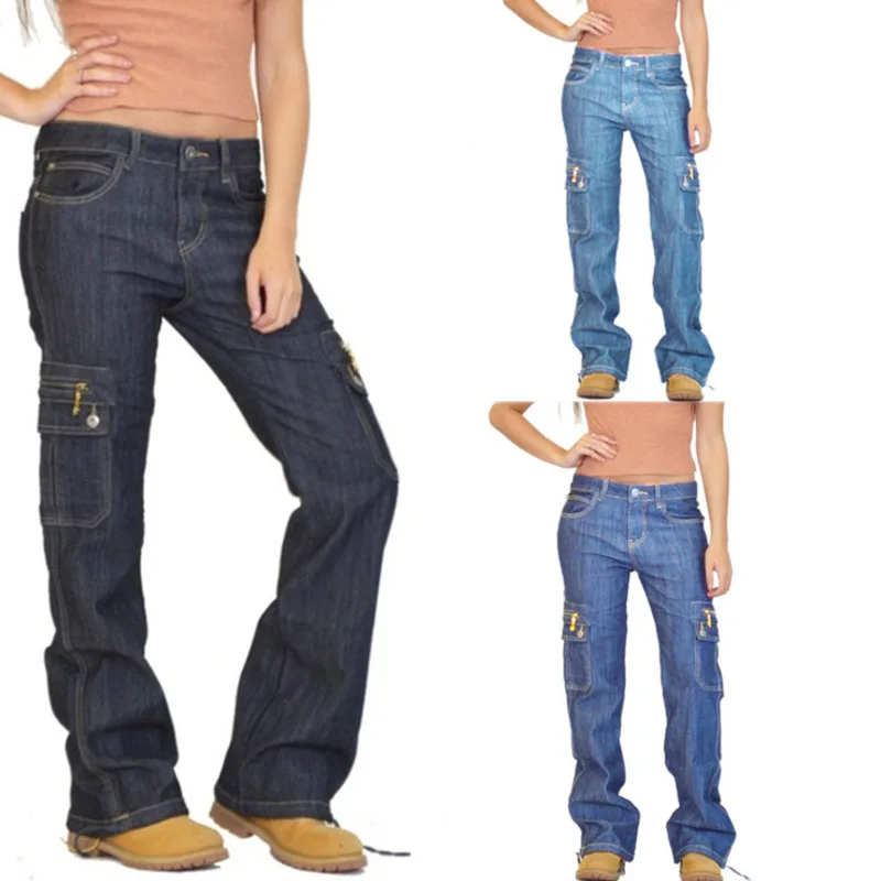 

2021 Summer Female Straight Jeans Casual Zipper Denim Pants Mid Waist Pants Stylish Wide Leg Trousers Streetwear Woman Clothing