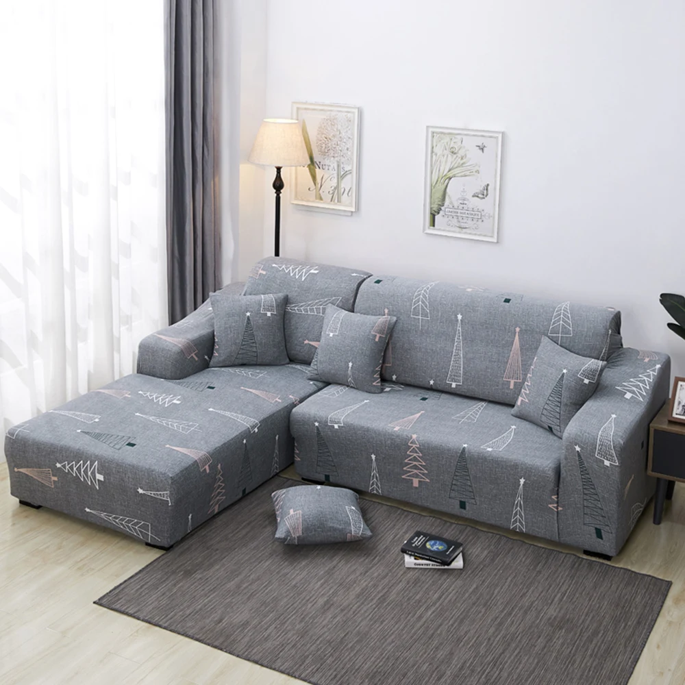 Напечатанные 2 шт. стрейч Чехлы для углового дивана l образный диван гостиная