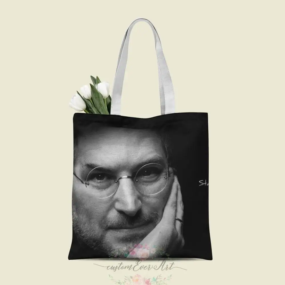 

Steve Jobs tote bag custom canvas tote bags for women for teacher Birthday Bags Gift Bag personalized gifts