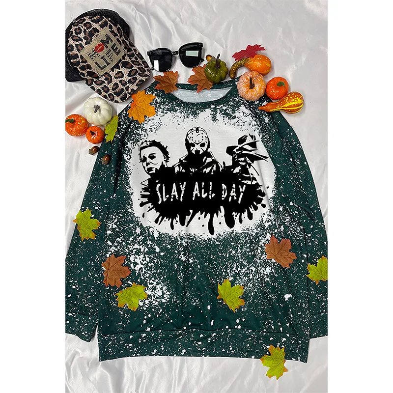 

Horror Squad Halloween Anime Hoodies Autumn Alphabet Sweatshirt Women Goth Skull Oversized Hoodie Casual Printing Pullovers