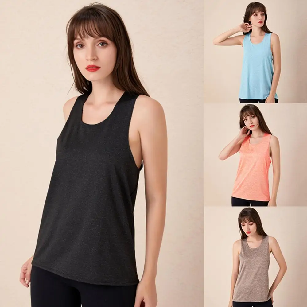 

2022 Summer Womens Sports Gym Racer Back Running Vest Fitness Jogging Yoga Tank Top 4 Colors Female Yoga Shirts Outfits S-XL