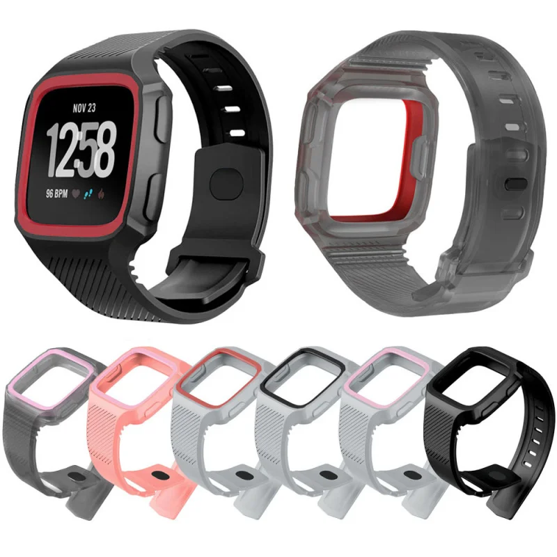 

Для Fitbit Versa двух-Цвет силиконовый ремешок для Fitbit сиамские спортивный ремешок для Fitbit Versa, ремешок