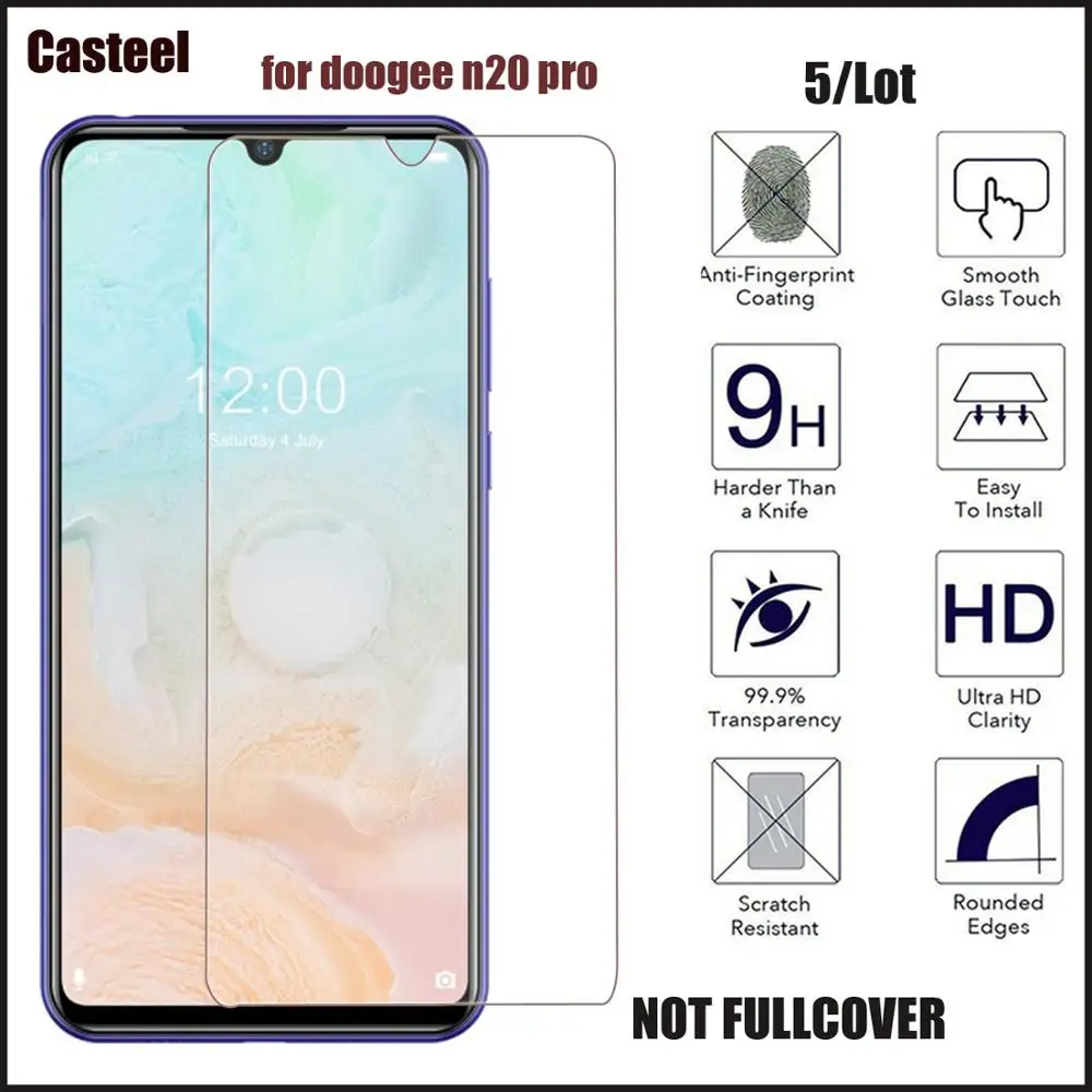 

5/lot 0.3mm 9H Premium 2.5D Curved Edge Tempered Glass For DOOGEE N20 PRO Screen Protector Film