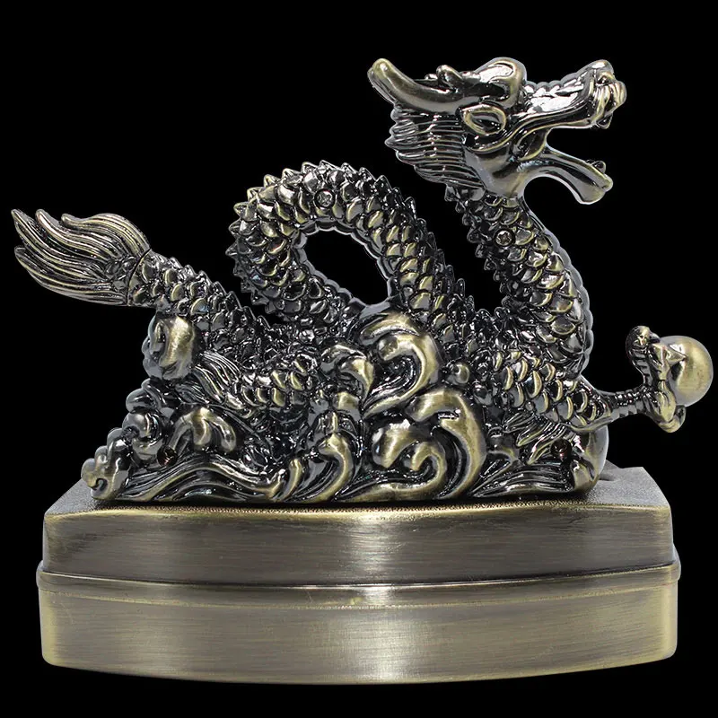

Ashtray With Refillable Gas Lighter Fuction Smoking Accessories Portable Hallowe Cigarette Cigar Dragon Ash Tray
