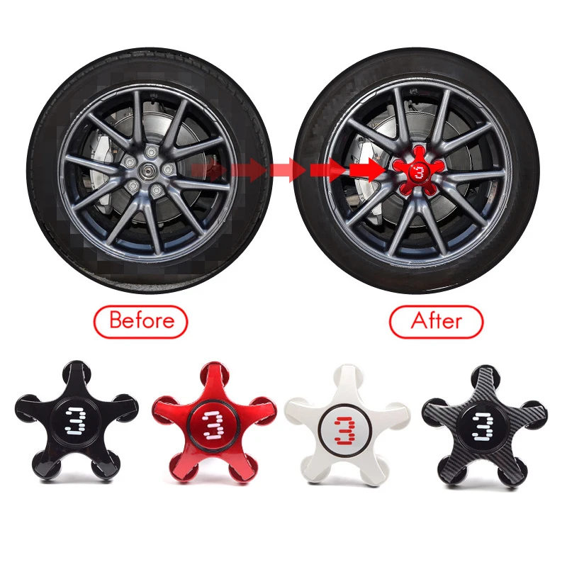 

4 Pcs for Tesla Model 3 2021 Wheel Hub Center Cover Car Wheel Protective Cover Decorative Cover Car Accessories