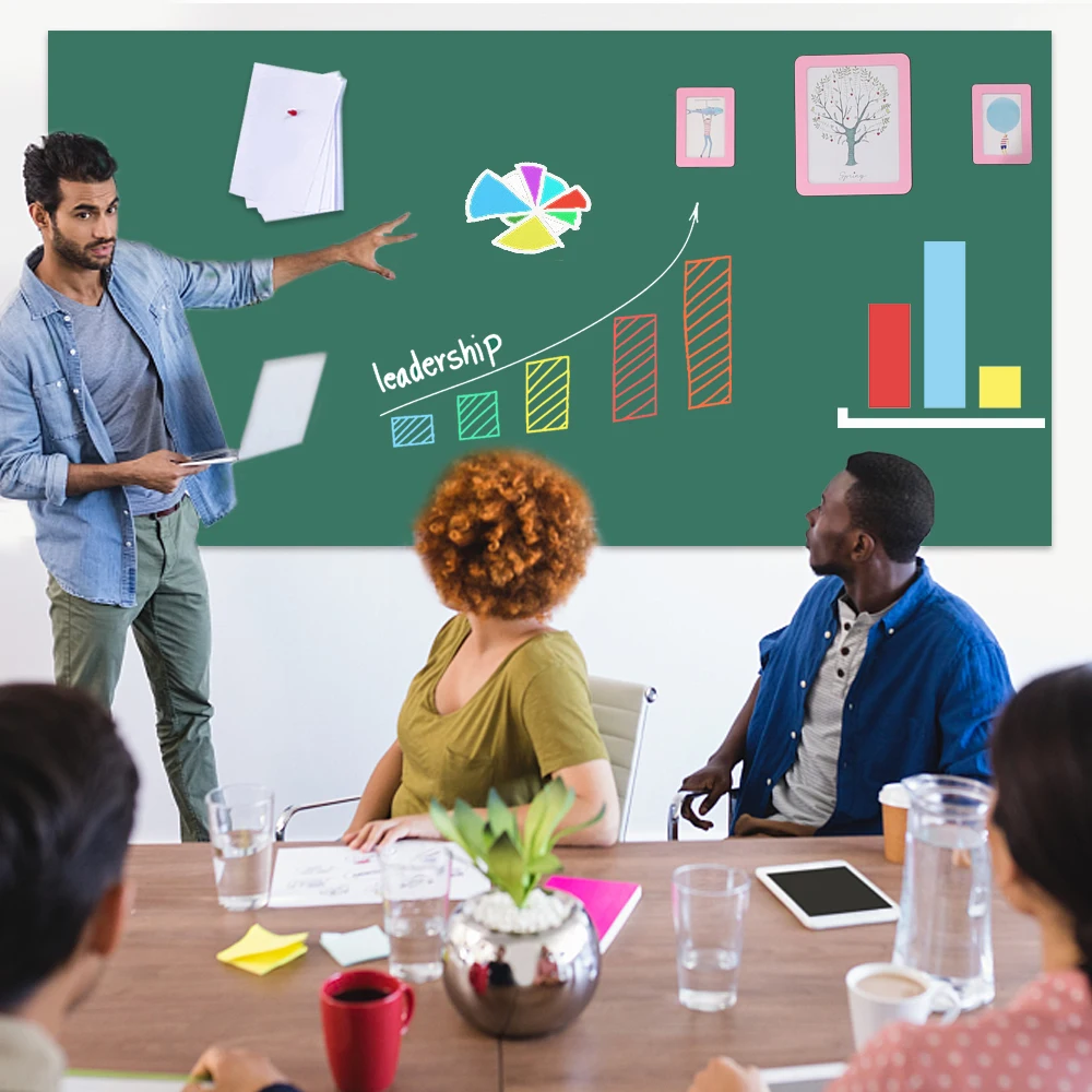 120x50 см самоклеющаяся Магнитная меловая доска наклейка зеленый цвет для детской