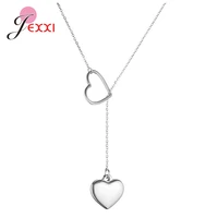 big promotion sterling silver 925 love heart shape pendant necklace for women chain necklaces women wedding birthday jewelry