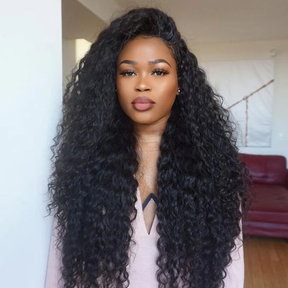 Maxglam 250 плотность кружева закрытие парик бразильский глубокая волна человеческих