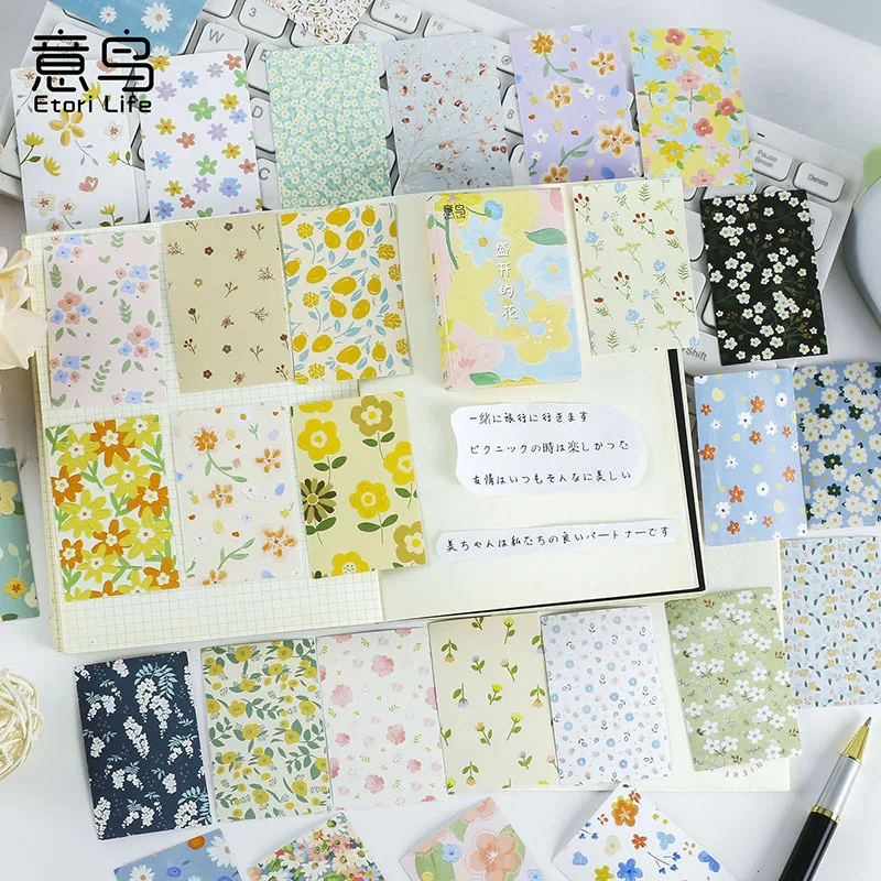 

30Pcs/set Literary and Artistic Small Floral Boxed Stickers Beautiful Flowers Hand Account Decoration Stickers Label Stationery