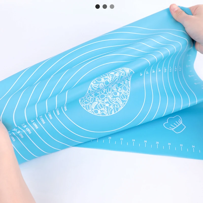 Силиконовый коврик для выпечки со шкалой раскатки теста антипригарный