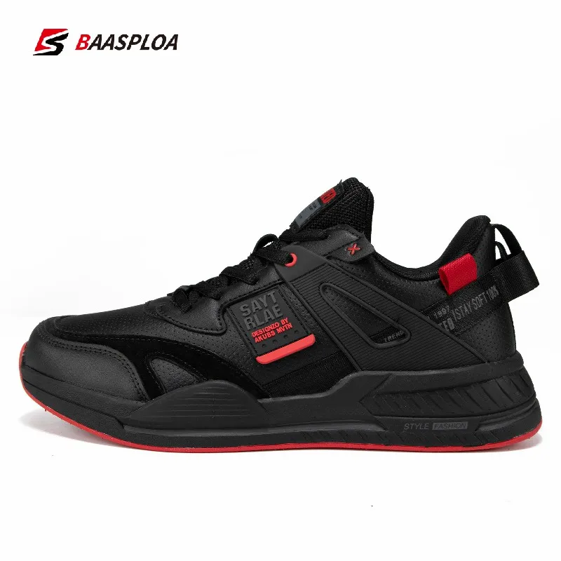 Baasploa 2022 New Arriavl Men's Waterproof Sneakers Sport Lightweight Casual Non-slip Walking Shoes Leather Male Running Shoes