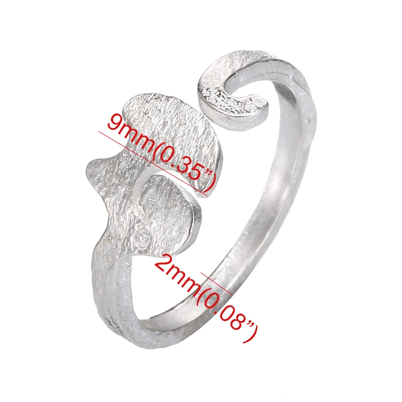 Открытые Кольца в виде симпатичного слона простом стиле из нержавеющей стали