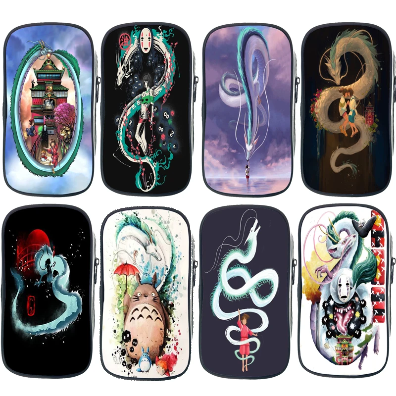 

Boys Girls Spirited Away Dragon Pencil Case Child Totoro Pen Bag Teens No Face Man Stationery Bag Kids Pencil Box Pencil Holder