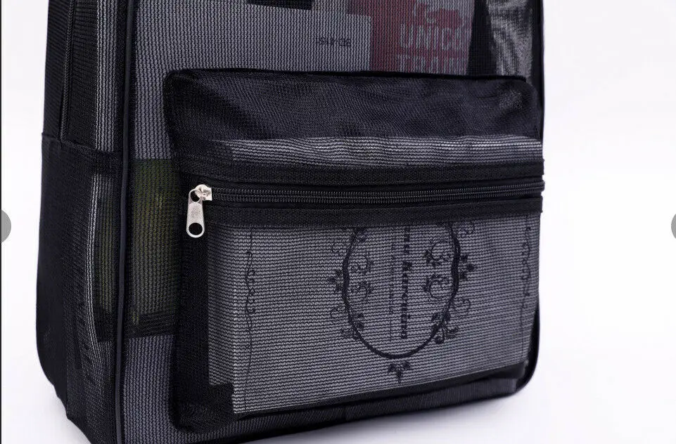 

New Women Bag Lovely Mesh Foldable Backpack School Book Bag Large Beach Hike Travel Gym Rucksack