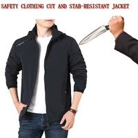 hooded tactical anti cut stab resistant men plus size jacket self defense police flexible invisible safety protective clothing