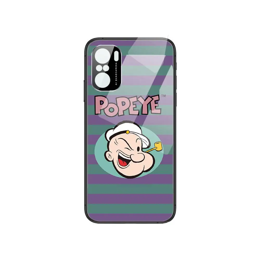 

funny popeye spinach case Phone Case For POCO F1 F2 F3 Pro X3 M3 9C 10T Lite NFC Anime Black Cover Silicone Back Prett mi 10 ult