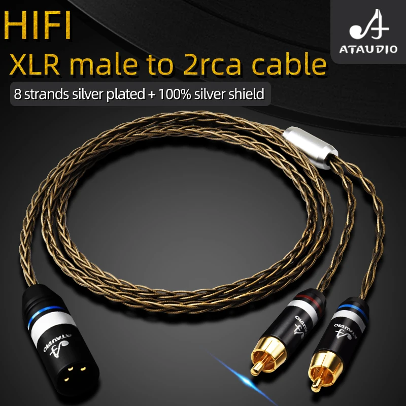 

Hifi XLR к двойному аудиокабелю RCA Hi-Fi посеребренный 2 RCA штекер к XLR гнездовой/мужской усилитель Гибридный Штекерный кабель