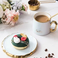 190ml light luxury coffee cup phnom penh ceramic mug nordic style golden handle spoon and saucer afternoon tea set breakfast cup