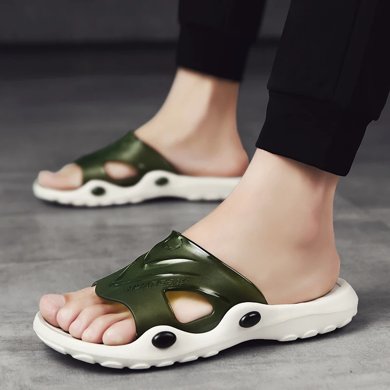 

Летние сандалии для мужчин; Крутые водонепроницаемые шлепанцы; Вьетнамки; Высококачественные мягкие массажные пляжные сандалии; Модная му...